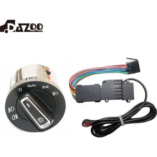 DAZOO Chrome Auto Headlight Switch Sensor for V W Golf 7 MK7