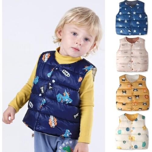 Kids Girls Waistcoat Winter Children Vests Down Cotton Warm Vest Baby Girls Sweet Floral Outerwear 1-5 Y DS39