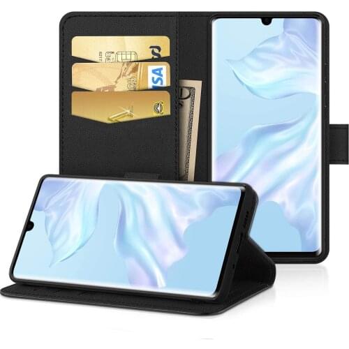 EasyAcc Case for Huawei P30 Pro PU Leather With Car Slots Mobile Phone Case with Stand Function for Huawei P30 Lite