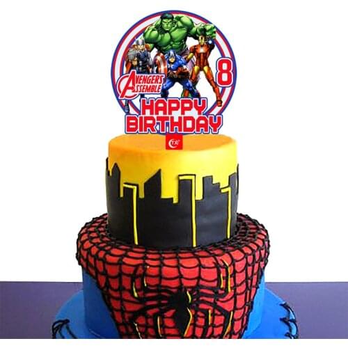 Spiderman action toy figure anime superhero Disney Spider-man Cupcake Cake insert for Kids Birthday Party Decoration supplies