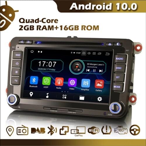 Erisin ES5948V Autoradio 7" Android 10.0 CarPlay Head Unit GPS Navi DVD Bluetooth OBD FM DAB DVR for VW Magotan Golf SEAT SKODA