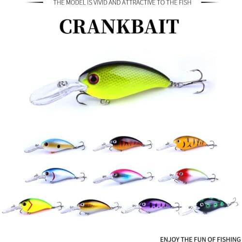 HENGJIA 10cm 14g Crazy Fishing Lure Deep Swimming Crankbait Swim Crank Bait Wobble Slow Floating Fishing Tackle