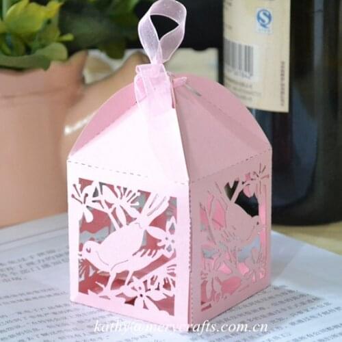 2017 hot sale rebate guest song birds design wedding party decoration candy favor box wholesale cheap price