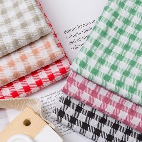 145x50cm Small lattice stripes Plain Cotton Fabric DIY Childrens Wear Cloth Make Bedding Quilt Decoration Home alibaba express