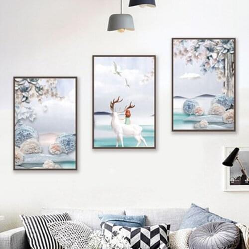 Painting By Numbers Abstract Cerf Nordique Series Pictures Scenery Paintings By Numbers Colors Drawing Peinture Art