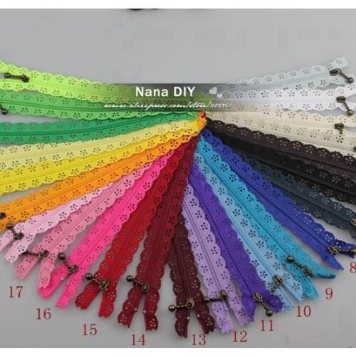 50PCS Wholesale 30CM Closed End Lace Zippers for Sewing Clothes DIY Handcraft Bags Garment Textile Accessory