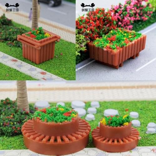 10pcs 1/50 1/75 1/100 1/150 N HO OO scale Model Flowerbed Park Garden Railway Border Parterre model train building material
