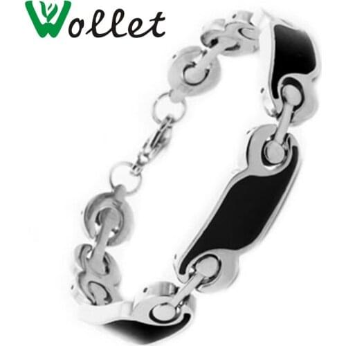 Wollet Fashion Jewelry Healing Energy Magnet Black Color Magnetic Pure Titanium Bracelet Bangle for Men