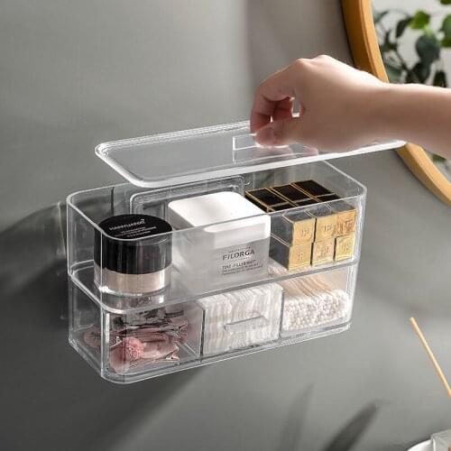 Wall Hanging Bathroom Cosmetics Storage Box Wall-Mounted Large Capacity Storage Box