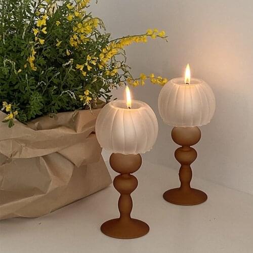 Retro Table Lamp Glass Candle Holders Home Decoration Accessories Living Room Candlestick Vintage Wedding Candle Holder
