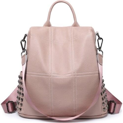 YOUSE 2020 new fashion willow nail big rivet schoolbag case leather goods backpack hot sale