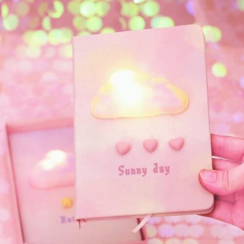 Creative Hand Book Flashing Light Bingbing Dream Cloud Notebook Girl Heart Bubbling Book Student Gift Party Decoration Sign Book