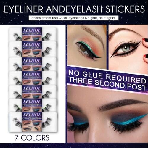 New Creativity Reusable Eyeliner And Eyelash Stickers 2 in 1 Waterproof Long lasting Self Adhesive Eyeliner and Lash Stickers