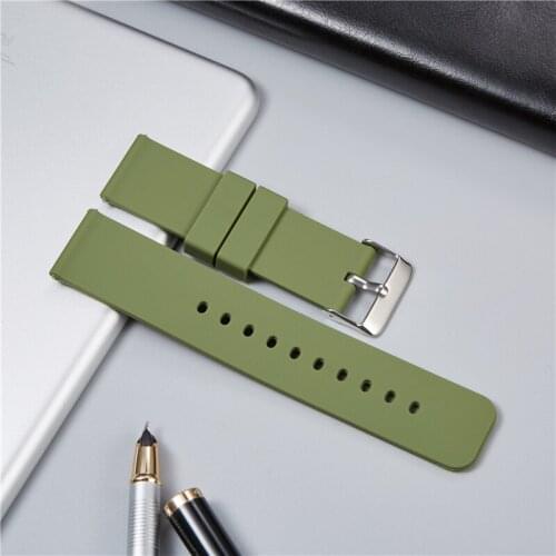 Green Silicone Swift Release Watchband Waterproof Sport Smartwatch Straps 18mm 20mm 22mm Watchbands for Samsung Galaxy Watch