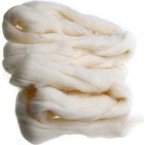 Felting Wool Fiber 100g Cream White Needle Felting Wool Tops Roving Spinning Weaving For DIY Hand Craft Doll Animal Gifts
