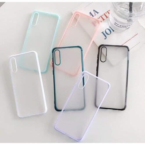 Silicone + Plastic Hard Phone Case For Samsung Galaxy A50 A30 A20 A01 Core A11 A10s Shockproof Matte Translucent Back Cover
