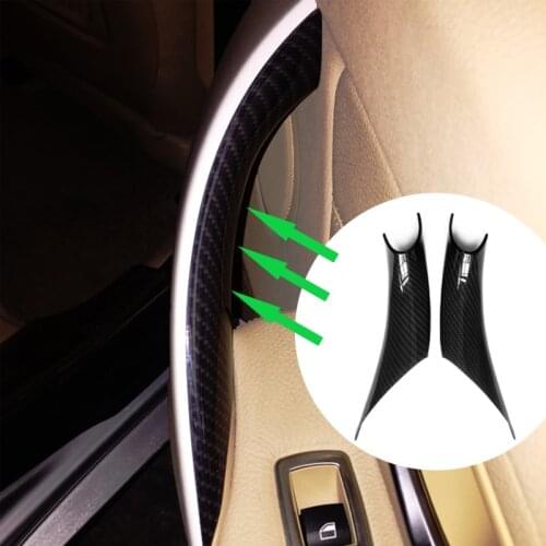 Car Styling Carbon Style Interior Door Handle Pull Protective Frame Cover For BMW 3 4 Series F30 F35 2012 2013 2014 2015 2016