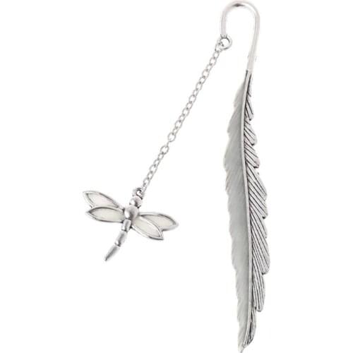 Glow In The Dark Luminous Book Marker Creative Feather Dragonfly Bookmark Label School Office Stationery