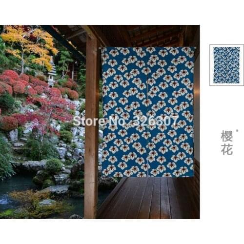 Taiwan Japan style Chinese lsakura oriental cherry cloth curtain home act portiere hangings 85x90cm 85x120cm Door half curtain