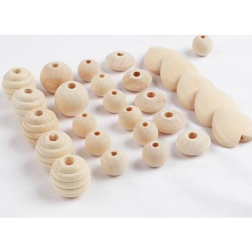 TYRY.HU 25pc/set Baby Teether Beads Wooden Teething Toys Accessories Wooden Baby Shower Gifts Handmade Baby Teether