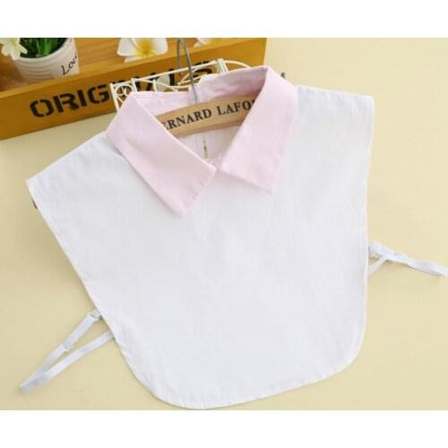 New Doll Style Universal Shirt Collar Cotton White spring summer Wild fairy lace hook flowers pearl crystal diamond sweet false