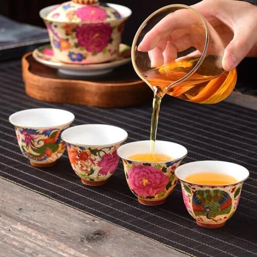 NEWYEARNEW 1piece 60ML Ceramic Tea Wine Cup Set Accessorie Retro Tableware Wedding Business Gift