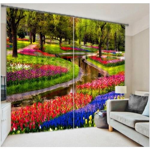 Girl Bedroom Curtain Luxury Blackout 3D Window Curtain Living Room Drapes Cortina Rideaux Customized size Park brook pillowcase