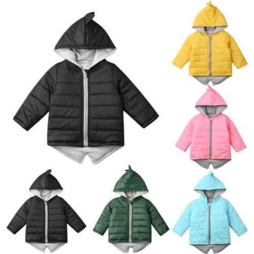 1-7T Winter Autumn Kids Clothes Toddler Baby Kid Girl Boy Hoodie Zipper Thick Coat Warm Jacket 3D Dinosaur Outwear Coats Jackets