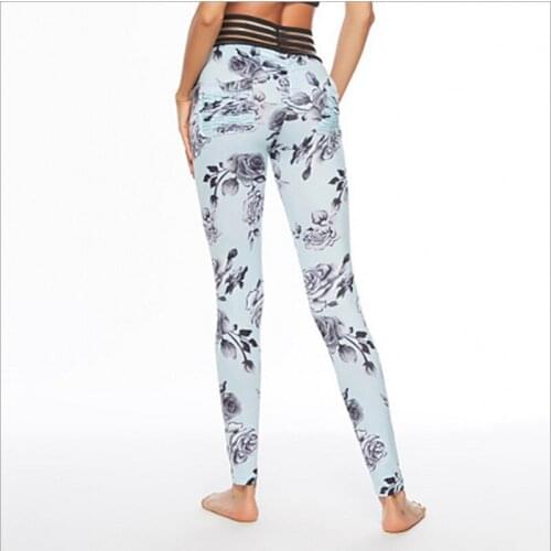 Womens Sporting Leggings Black Print Workout Women Fitness Legging Pants Slim Jeggings Wicking Force Exercise Clothes 9012