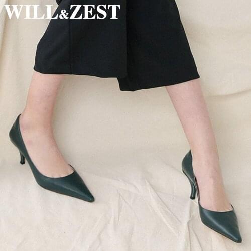 Will&Zest Pump Heels Office Shoes Women Teal Green Stiletto Fetish Woman Sexy High-Heeled Shoes With Pointed Toe 2020 Sandals