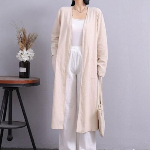 Temperament Korean Style V-neck Straight Womens Trench Coat Women Solid Minimalism Windbreaker 3 Colors S-5XL