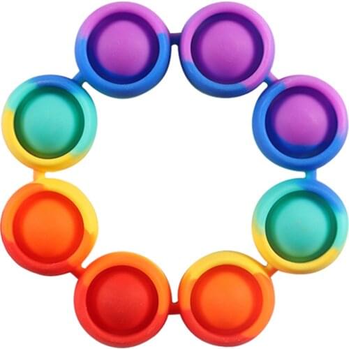 1psWearable Push Bubble Bracelet Fidget Toy Sensory Educational Toys Tie-Dye Adult Kids Autism Stress Reliever Sensory Toy