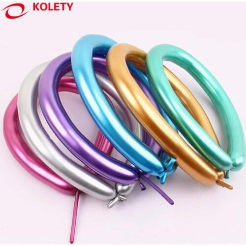 100PCS Metallic Balloon Metal Texture Magic Tying Twisting Balloon Long Shape Balloon Latex Balloons Wedding Birthday Decoration