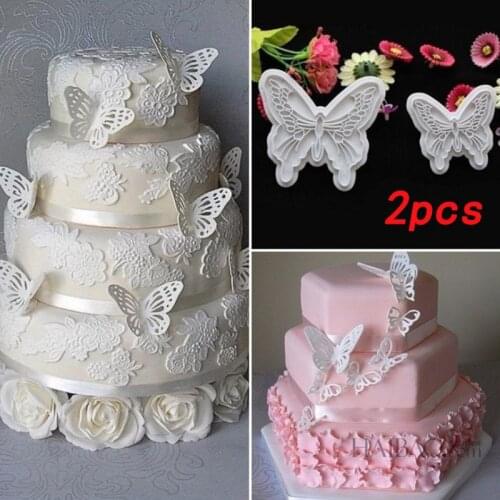 2 pieces of butterfly sugar cake decoration printing cookie cutter cookie mold diy cake cookie mold