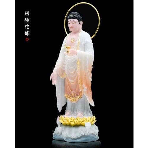 48CM large Buddhism figure jade gilding Sakyamuni GOD Amitabha buddha Asia HOME protection Prosperity safe luck FENG SHUI statue