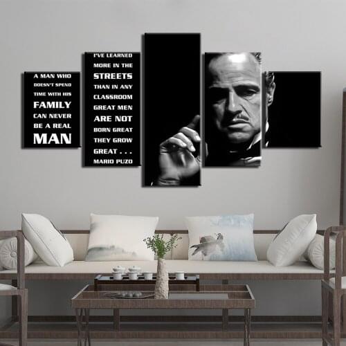 No Framed Canvas 5Pcs Godfather Gangs Movie Wall Art Posters Pictures Painting Home Decor Accessories Living Room Decoration