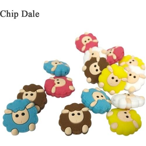 5pcs Mini Animal Silicone Beads Sheep Pattern Silicone Beads For DIY Necklace Jewelry Making Food Grade Baby Teething Nursing