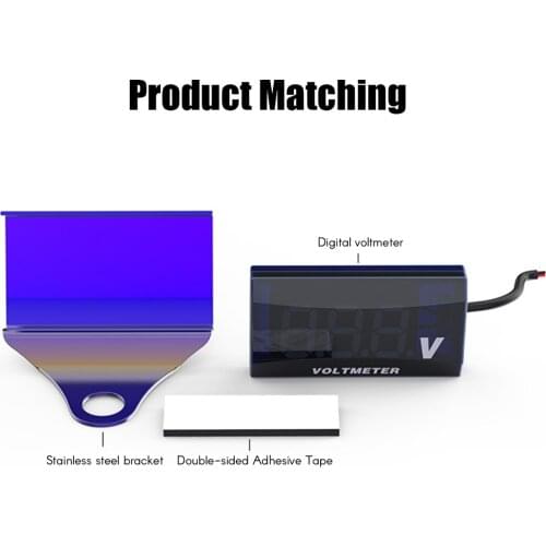 Motorcycle Accessories DC10-150V Digital Voltmeter with LED Display Waterproof Voltage Tester Battery Moniter Gauge with Bracket