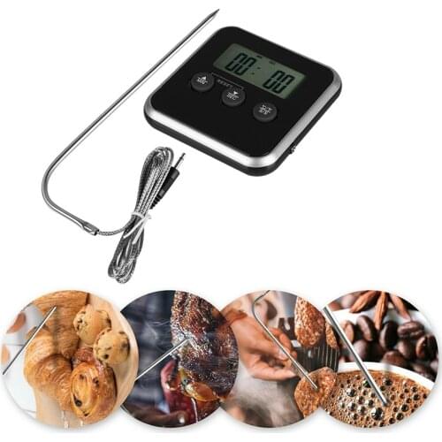 Barbecue Clock Timer Electronic needle Thermometer Digital Food Meat Cook Thermometer Kitchen Grill Oven Temperature Meter