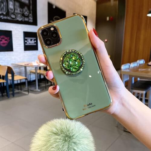 Luxury emerald green Soft TPU Silicone Plating Hairball Case For Redmi Note 9 9s pro max 8a 7 7a For Xiaomi note 10 pro Cover