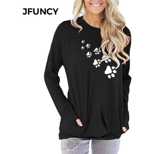 JFUNCY Oversize Loose Long Sleeve T Shirt Women 2020 Autumn Winter Woman Tees Tops Plus Size Casual Lady Pullover Female T-shirt