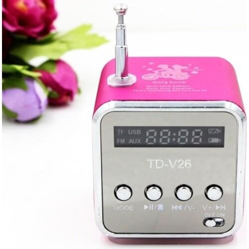 Mini TD-V26 Digital FM Radio Speaker Portable FM Radio Receiver With LCD Stereo Loudspeaker Support Micro TF Card A2