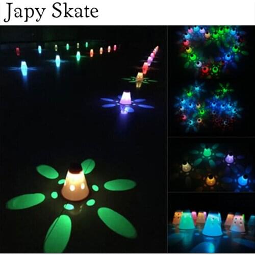 Japy Skate 10 Pcs LED Lighting Skating Cone Cups Roller Skate Sports, Chargeable battery inside, Bright Light for Slalom Skate