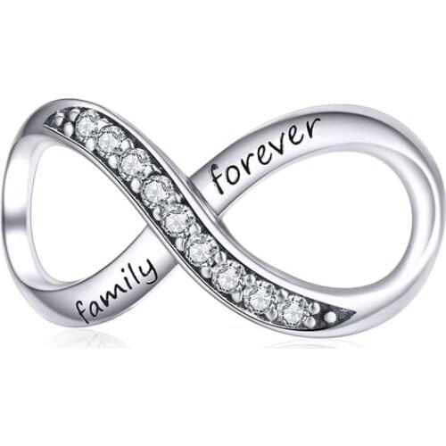 LByzHan 100% Real 925 Sterling Silver Infinity Symbol Charms Fit Original 3mm Bracelet Beads DIY Jewelry Gift CMC1146