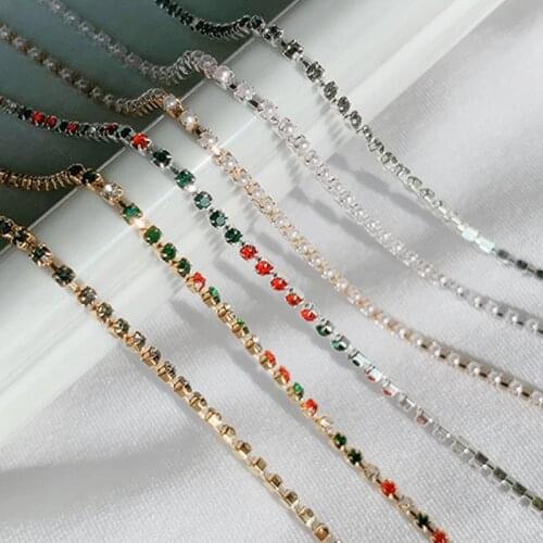 25cm 6 Grid Alloy Metal Chain Nail Rhinestone Pearl Claw Diamond Jewelry Gold Silver Nail Decoration Studs Nail Accessories