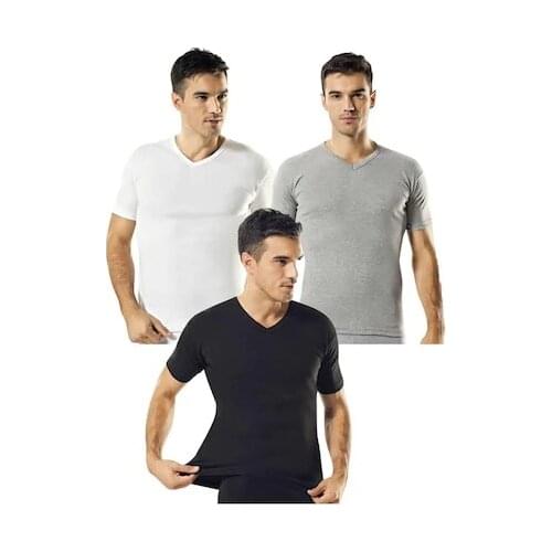 6'lı Passion Ribana V Collar Male Singlet Undershirt Color