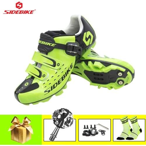 SIDEBIKE Mountain Bike Cycling Shoes Men Sapatilha Ciclismo Mtb SPD Pedals Shoes Self-locking Breathable Superstar Sneakers