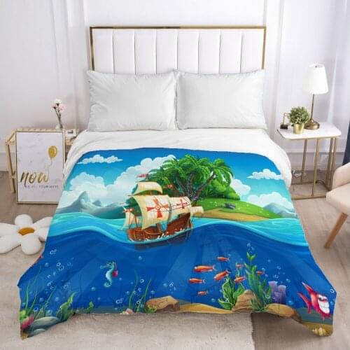 Cartoon Childrens Duvet cover Quilt/Blanket/Comfortable Case Bedding for kids baby boy girls for Home underwater world ship