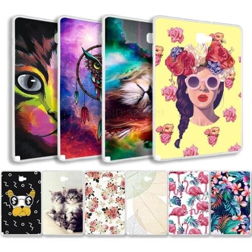 Shockproof Tablet Case For Samsung Galaxy Tab A 10.1 2016 SM-T580 SM-T585 SM-P580 Cute Painted Silicone Protector Back Shell