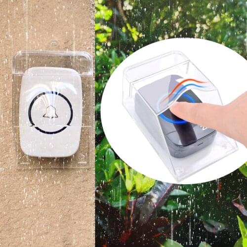 Transparent Waterproof Cover for Wireless Doorbell Home Door Bell Chime Home Door Bell Chime Household Doorbell Protection